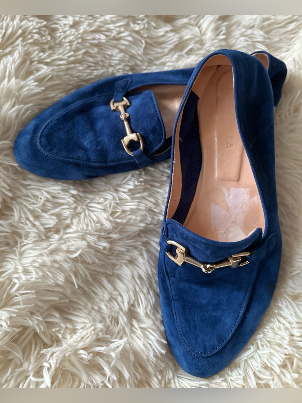 Blue Suede Horsebit Loafers - Women - Picture 5 of 10